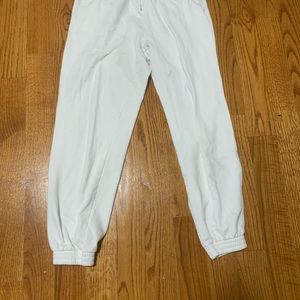White sweat pants, size small,
